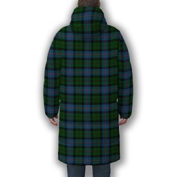 ScotsTee Shop Scottish MacNeil of Barra Chief Premium Tartan Long Down Jacket Winter White Duck Down Plaid