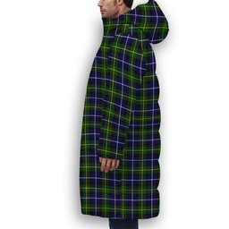 ScotsTee Shop Scottish MacNeill of Barra Modern Premium Tartan Long Down Jacket Winter White Duck Down Plaid