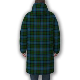 ScotsTee Shop Scottish MacLeod of Assynt Premium Tartan Long Down Jacket Winter White Duck Down Plaid