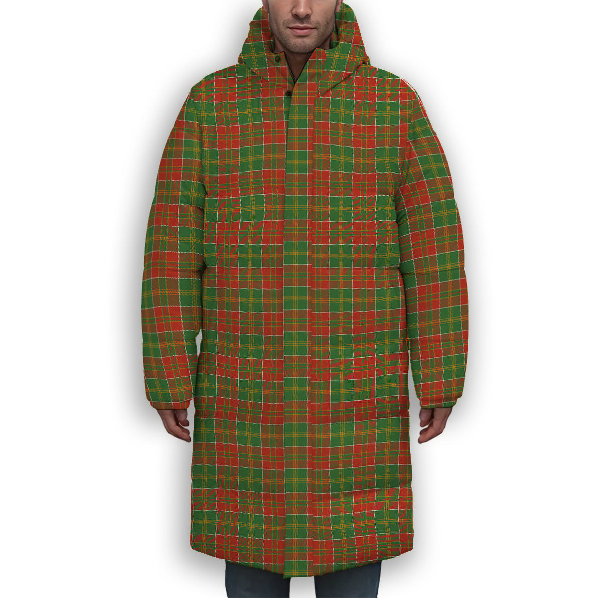 ScotsTee Shop Scottish McDonald of Kingsburgh Ancient Premium Tartan Long Down Jacket Winter White Duck Down Plaid