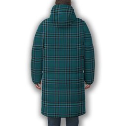 ScotsTee Shop Scottish Kelly Dress Modern Premium Tartan Long Down Jacket Winter White Duck Down Plaid