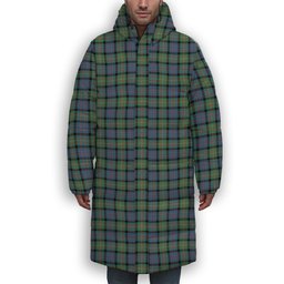 ScotsTee Shop Scottish MacDonell Of Glengarry Ancient Premium Tartan Long Down Jacket Winter White Duck Down Plaid