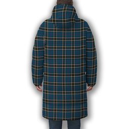 ScotsTee Shop Scottish Thompson Dress Blue Premium Tartan Long Down Jacket Winter White Duck Down Plaid