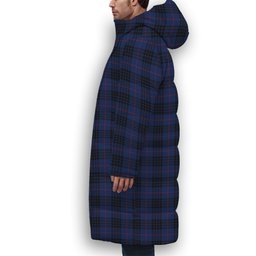 ScotsTee Shop Scottish Morgan Modern Premium Tartan Long Down Jacket Winter White Duck Down Plaid