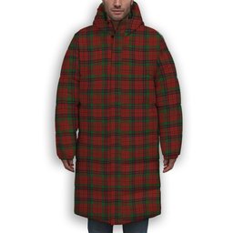 ScotsTee Shop Scottish Nicolson Lochcarron Premium Tartan Long Down Jacket Winter White Duck Down Plaid