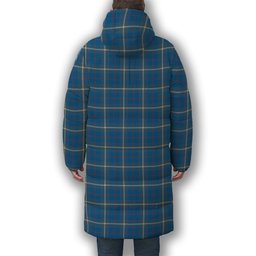 ScotsTee Shop Scottish MacRae of America Ancient Premium Tartan Long Down Jacket Winter White Duck Down Plaid