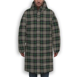 ScotsTee Shop Scottish MacSheehy Premium Tartan Long Down Jacket Winter White Duck Down Plaid