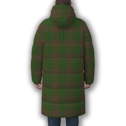 ScotsTee Shop Scottish McAlister of Glenbarr Hunting Ancient Premium Tartan Long Down Jacket Winter White Duck Down Plaid