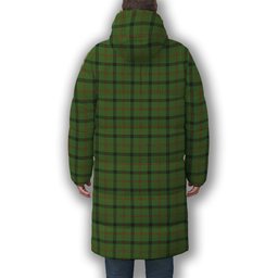 ScotsTee Shop Scottish Strachan Hunting Premium Tartan Long Down Jacket Winter White Duck Down Plaid