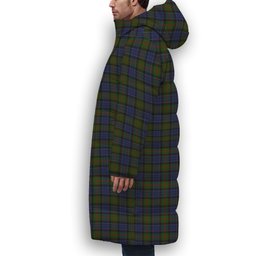 ScotsTee Shop Scottish MacFadzean Premium Tartan Long Down Jacket Winter White Duck Down Plaid