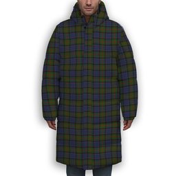 ScotsTee Shop Scottish MacFadzean Premium Tartan Long Down Jacket Winter White Duck Down Plaid