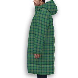 ScotsTee Shop Scottish Kennedy Ancient Premium Tartan Long Down Jacket Winter White Duck Down Plaid