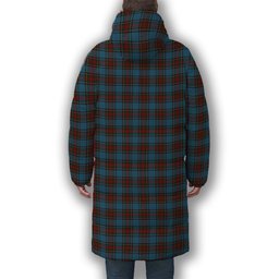 ScotsTee Shop Scottish Stewart Royal Blue Premium Tartan Long Down Jacket Winter White Duck Down Plaid