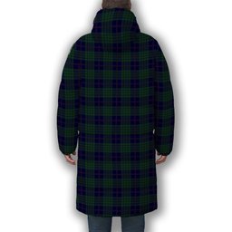ScotsTee Shop Scottish Hutton Premium Tartan Long Down Jacket Winter White Duck Down Plaid