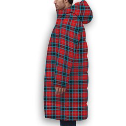 ScotsTee Shop Scottish McTavish Modern Premium Tartan Long Down Jacket Winter White Duck Down Plaid