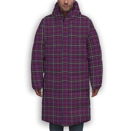 ScotsTee Shop Scottish O'Riagain Premium Tartan Long Down Jacket Winter White Duck Down Plaid
