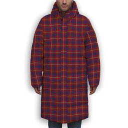 ScotsTee Shop Scottish MacKeever Premium Tartan Long Down Jacket Winter White Duck Down Plaid