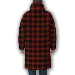 ScotsTee Shop Scottish Perry Premium Tartan Long Down Jacket Winter White Duck Down Plaid