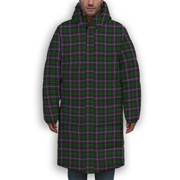 ScotsTee Shop Scottish Russell 1 Premium Tartan Long Down Jacket Winter White Duck Down Plaid
