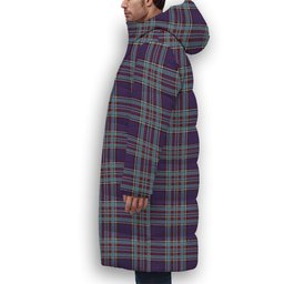 ScotsTee Shop Scottish RCAF Premium Tartan Long Down Jacket Winter White Duck Down Plaid