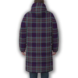 ScotsTee Shop Scottish RCAF Premium Tartan Long Down Jacket Winter White Duck Down Plaid