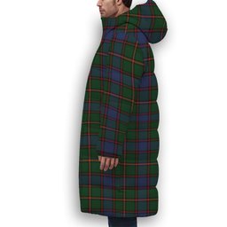 ScotsTee Shop Scottish Skene Premium Tartan Long Down Jacket Winter White Duck Down Plaid