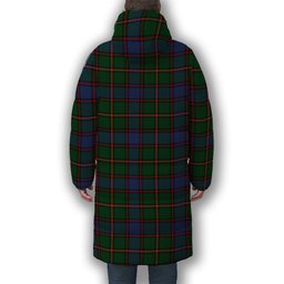 ScotsTee Shop Scottish Skene Premium Tartan Long Down Jacket Winter White Duck Down Plaid