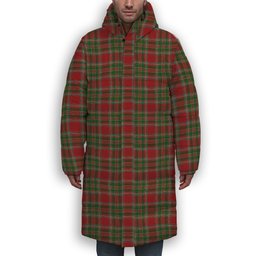 ScotsTee Shop Scottish MacLeod of Gesto 1 Premium Tartan Long Down Jacket Winter White Duck Down Plaid
