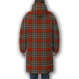 ScotsTee Shop Scottish McFarland Red Ancient Premium Tartan Long Down Jacket Winter White Duck Down Plaid