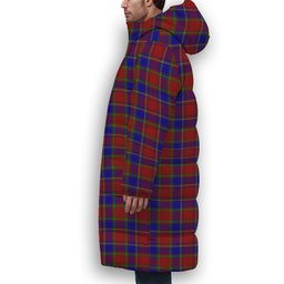ScotsTee Shop Scottish Mair Premium Tartan Long Down Jacket Winter White Duck Down Plaid