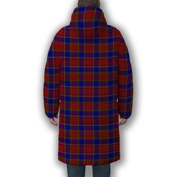 ScotsTee Shop Scottish Mair Premium Tartan Long Down Jacket Winter White Duck Down Plaid