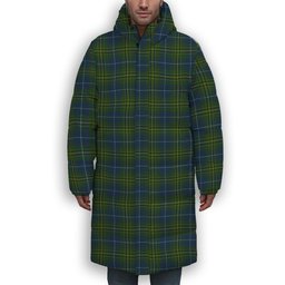 ScotsTee Shop Scottish McAvoy Premium Tartan Long Down Jacket Winter White Duck Down Plaid