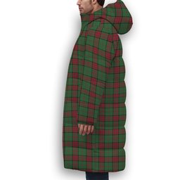 ScotsTee Shop Scottish Maxwell Hunting Modern Premium Tartan Long Down Jacket Winter White Duck Down Plaid