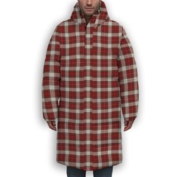 ScotsTee Shop Scottish MacPhee Dress Ancient Premium Tartan Long Down Jacket Winter White Duck Down Plaid