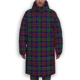 ScotsTee Shop Scottish MacMichael Premium Tartan Long Down Jacket Winter White Duck Down Plaid