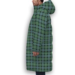 ScotsTee Shop Scottish Melville Modern Premium Tartan Long Down Jacket Winter White Duck Down Plaid