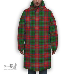 ScotsTee Shop Scottish McCullough Premium Tartan Long Down Jacket Winter White Duck Down Plaid