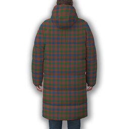 ScotsTee Shop Scottish MacIntyre Ancient Premium Tartan Long Down Jacket Winter White Duck Down Plaid
