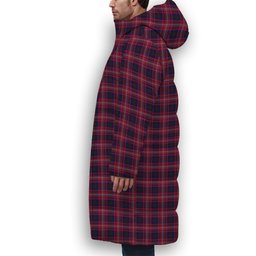 ScotsTee Shop Scottish Tullis Russell Premium Tartan Long Down Jacket Winter White Duck Down Plaid