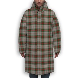 ScotsTee Shop Scottish Stewart Royal VS Premium Tartan Long Down Jacket Winter White Duck Down Plaid