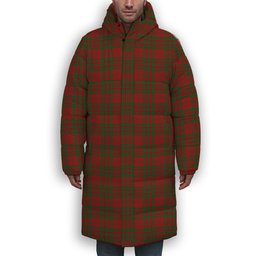 ScotsTee Shop Scottish Livingstone 2 Premium Tartan Long Down Jacket Winter White Duck Down Plaid