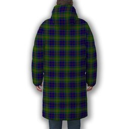 ScotsTee Shop Scottish Greene Premium Tartan Long Down Jacket Winter White Duck Down Plaid