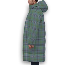 ScotsTee Shop Scottish Irvine of Glentulchan Ancient Premium Tartan Long Down Jacket Winter White Duck Down Plaid