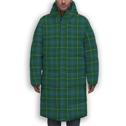 ScotsTee Shop Scottish Hay Hunting Premium Tartan Long Down Jacket Winter White Duck Down Plaid