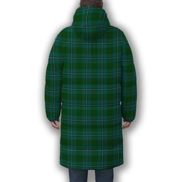 ScotsTee Shop Scottish Irvine of Bonshaw Premium Tartan Long Down Jacket Winter White Duck Down Plaid