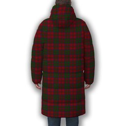 ScotsTee Shop Scottish MacKillop Premium Tartan Long Down Jacket Winter White Duck Down Plaid