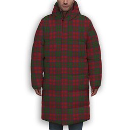 ScotsTee Shop Scottish MacKillop Premium Tartan Long Down Jacket Winter White Duck Down Plaid