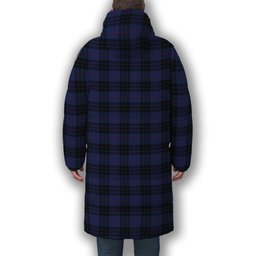 ScotsTee Shop Scottish McKay Blue #02 Premium Tartan Long Down Jacket Winter White Duck Down Plaid