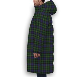 ScotsTee Shop Scottish Mowat Premium Tartan Long Down Jacket Winter White Duck Down Plaid