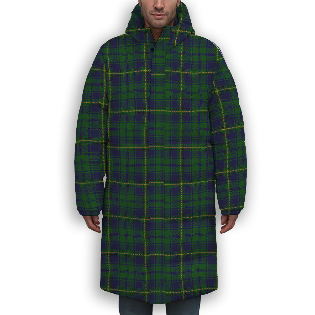 ScotsTee Shop Scottish Princess Beatrice Hunting Premium Tartan Long Down Jacket Winter White Duck Down Plaid